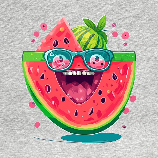 Sweet Summer Smiles: The Happy Watermelon Slice by AniMilan Design